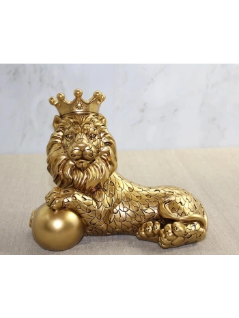 Polyester Dekoratif Taçlı Aslan Figürü Alk2575