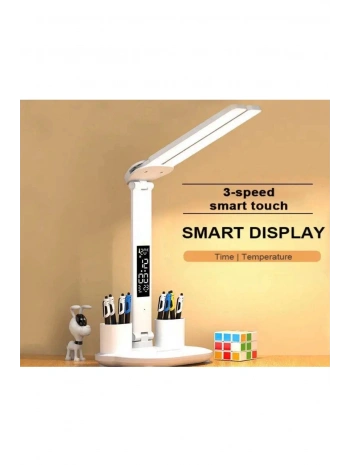 Led Dokunmatik Katlanabilir Masa Lambası Takvim Sıcaklık Saat Şarjlı Masa Lambası