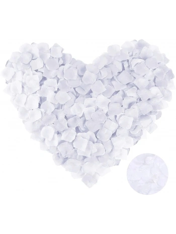 Beyaz Renk Gül Yaprağı Şekilli Konfeti 5 Paket 500 Adet