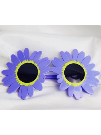 Mor Renk Papatya Şekilli Parti Gözlüğü 18x10 Cm