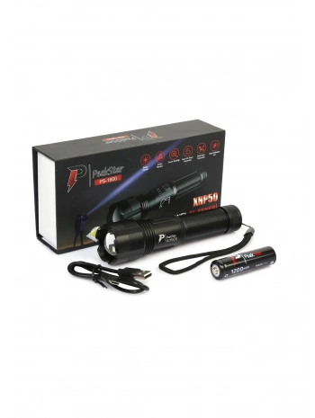 Ps-1600 Süper Parlak Led Zoomlu 5 Mod Su Geçirmez Profesyonel Kamp Bekçi Avcı Feneri