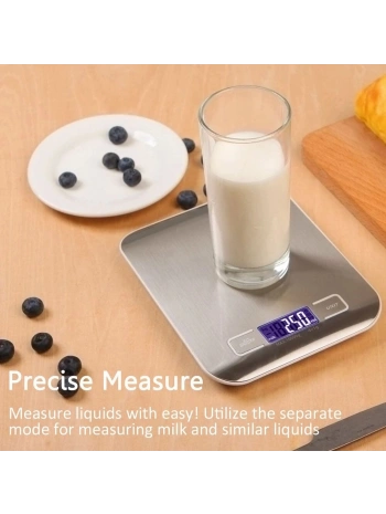 Lüx Dijital Mutfak Terazisi 5 Kg 1 Gr Hassas Paslanmaz Çelik + Pil