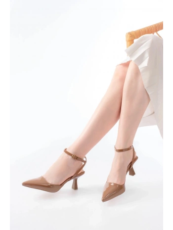 ST-004 Vizon Rugan Günlük 7 cm Topuklu Bayan Ayakkabı