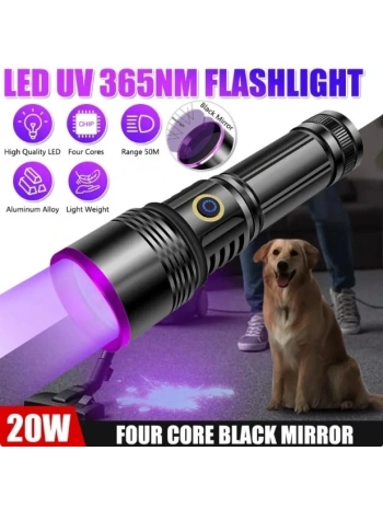 F-365 Uv 20w Şarjlı 26650 Pilli Profesyonel El Feneri