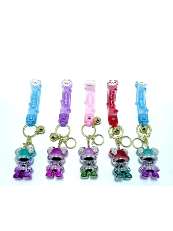 Taşlı Ayıcık Silikon Anahtarlık Alk1703