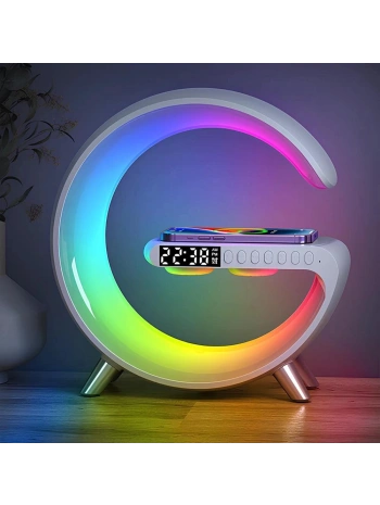 Çok Fonksiyonlu Kablosuz Şarj Saat Ve Hoparlör Özellikli Masa Lambası Alk2290