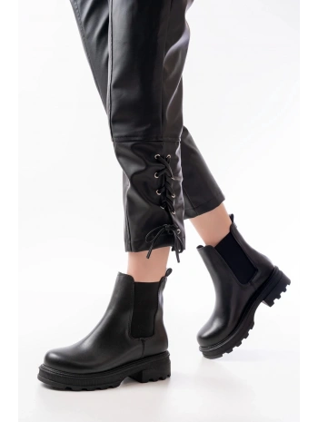 745-2137 Siyah Kalın Taban Lastikli Günlük Kadın Bot