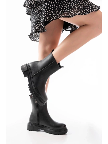 812-2012 Siyah Fermuarlı Günlük Kadın Bot