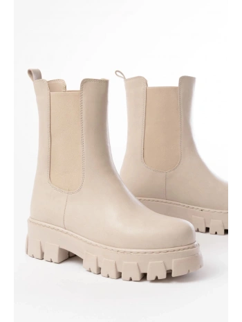 FZ-299 Bej Yüksek Tabanlı Lastikli Günlük Kadın Bot