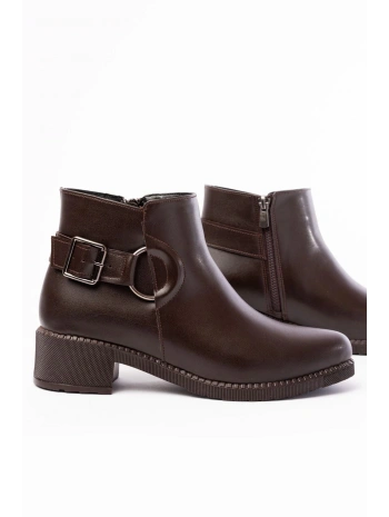 270-3030 Kahverengi Toka Aksesuarlı Fermuarlı Günlük Kadın Bot