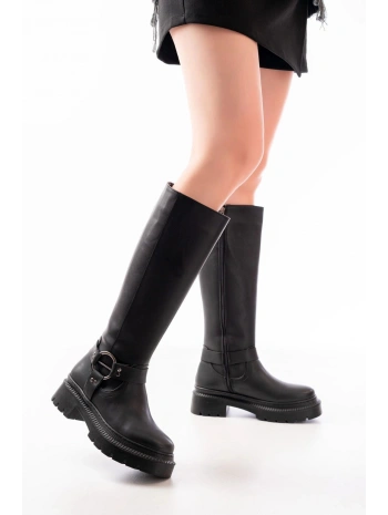 236-3021 Siyah Fermuarlı Günlük Kadın Çizme