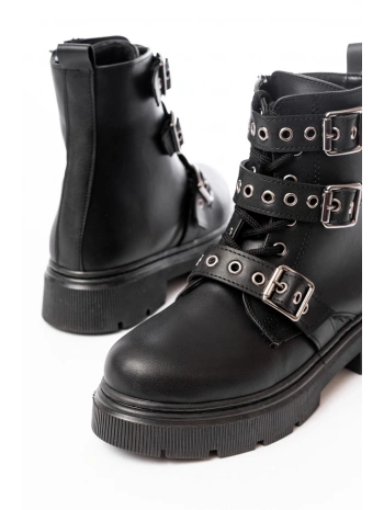 508-3039 Siyah Toka Aksesuarlı Fermuarlı  Günlük Kadın Bot