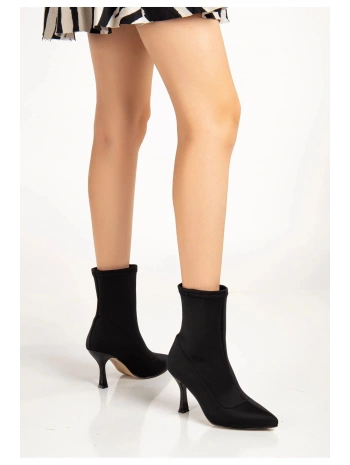 VRT-023 Siyah Dalgıç Yüksek İnce Topuklu Streç Kadın Bot