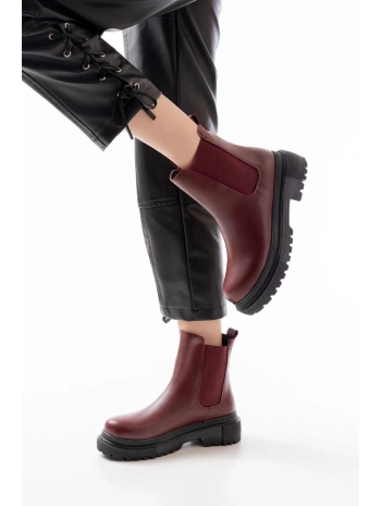 812-2137 Bordo Lastikli Günlük Kadın Bot