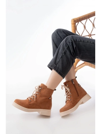 02-2003 Taba Süet Bağcıklı Fermuarlı Günlük Kadın Bot