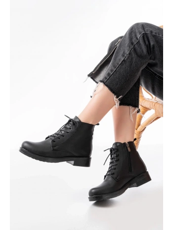 165-225 Siyah Bağcıklı Fermuarlı Günlük Kadın Bot