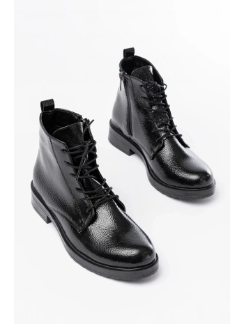 165-225 Siyah Rugan Bağcıklı Fermuarlı Günlük Kadın Bot