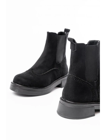 02-2002 Siyah Süet Lastikli Günlük Kadın Bot