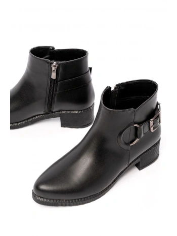 270-3030 Siyah Toka Aksesuarlı Fermuarlı Günlük Kadın Bot