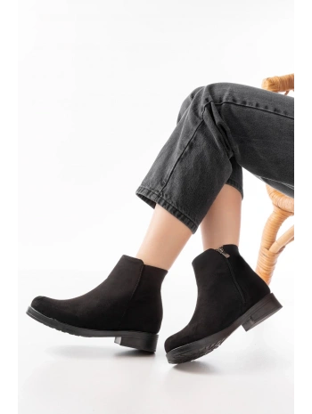 165-204 Siyah Süet Fermuarlı Günlük Kadın Bot