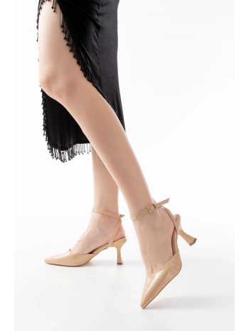 ST-004 Nut Rugan Günlük 7 cm Topuklu Bayan Ayakkabı