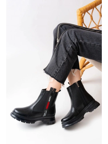 ASM-086 Siyah Fashion Aksesuarlı Fermuarlı Günlük Kadın Bot