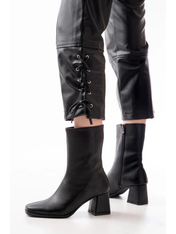 MSK-032 Siyah Topuklu Fermuarlı Kadın Bot