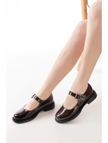 YSN-4444 Kahve Rugan Günlük Bayan Ayakkabı