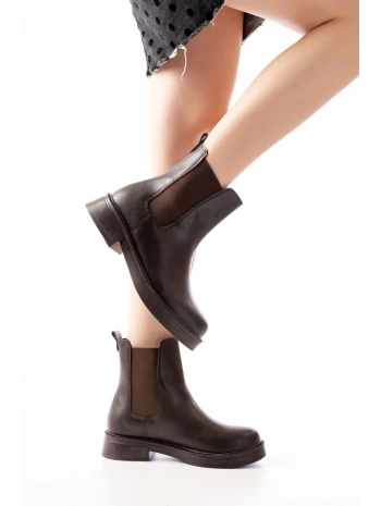 02-2137 Kahverengi Lastikli Günlük Kadın Bot