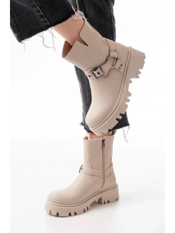 868-2015 Bej Fermuarlı Günlük Kadın Bot