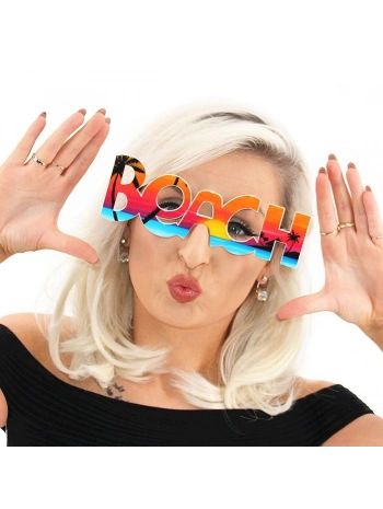 Beach Yazılı Parti Gözlüğü Yaza Merhaba Hawaii Show Gözlüğü 19x6 Cm