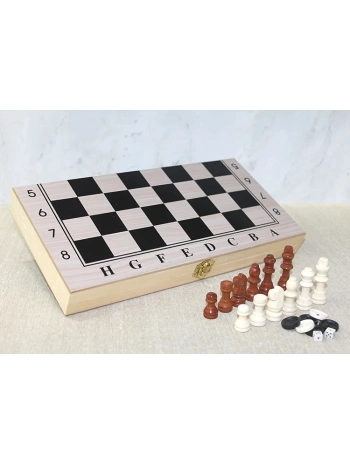 Ahşap Kutulu Satranç Tavla Seti Alk4022