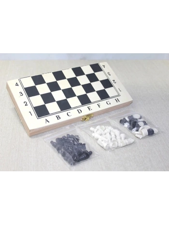 Ahşap Kutulu Satranç Tavla Seti Alk4025