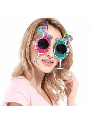 Kokteyl Temalı Hawaii Yaz Partisi Gözlüğü 15x16 Cm