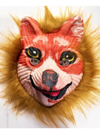 Kahverengi Saçlı Peluş Tilki Maskesi Mega Peluş 24 No