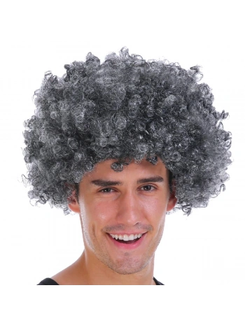 Gri Renk Kabarık Bonus Peruk Afro Takma Saç
