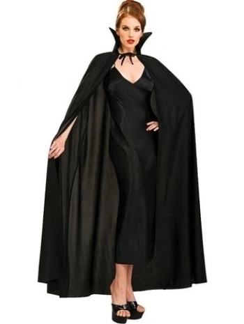 Siyah Renk Yakalı Halloween Pelerini 120 Cm