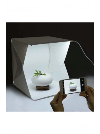 20 X 20 Cm Profesyonel Stüdyo Led Işıklı Çift Sıra Ürün Fotoğraf Çekim Çadırı