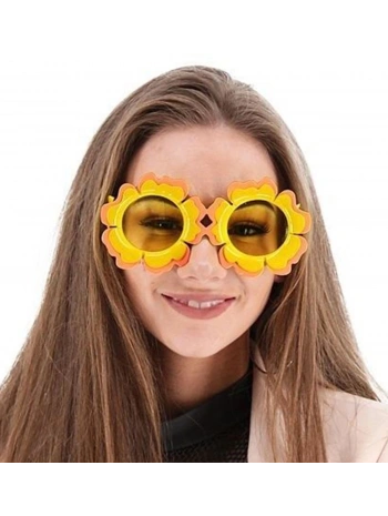 Papatya Şekilli Turuncu Sarı Renkli Hawaii Konsept Parti Gözlüğü 15x7 Cm