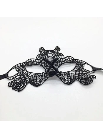 Siyah Renk Dantel Kesim Dantel İşlemeli Balo Parti Maskesi 11 No