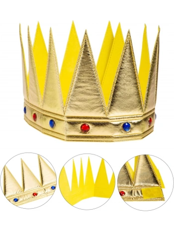Altın Renk Eva Yumuşak Kral Kraliyet Tacı Yetişkin Çocuk Uyumlu 55 Cm