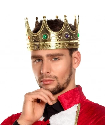 Altın Renk Yetişkin Çocuk Uyumlu Kral Tacı 60 Cm