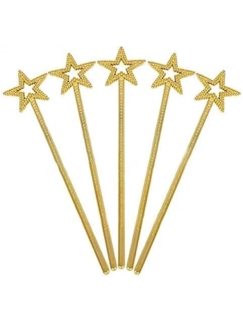 Altın Renk Yıldız Peri Asası Peri Değneği 34 Cm 1 Adet