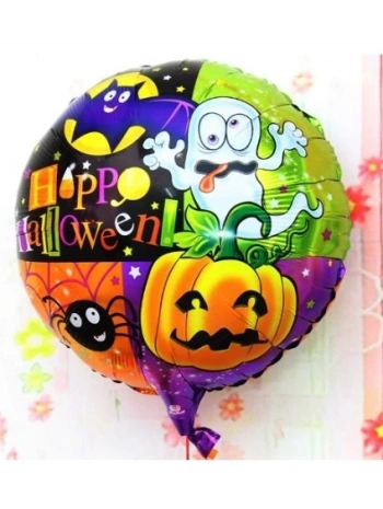 Halloween Örümcekli Kabaklı Folyo Balon 18 İnç