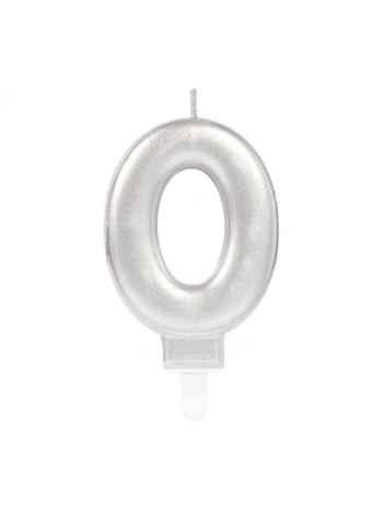 0 Rakam Mum Gümüş Renk