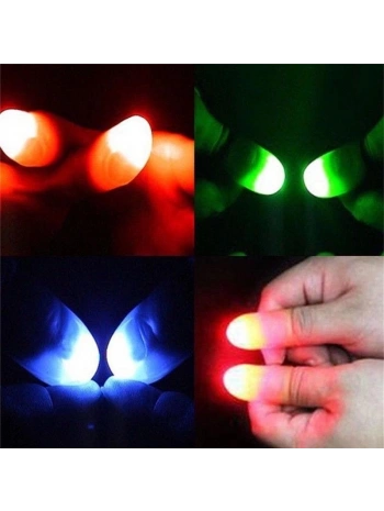 Led Işıklı Renkli Sihirli Parmak Işıklı Parmak Şaka Parmak 1 Adet