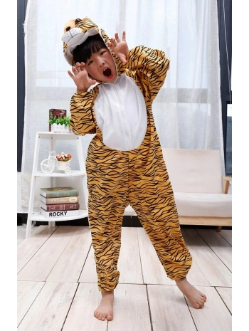 Çocuk Kaplan Kostumu - Aslan Kostümü 2-3 Yaş 80 Cm