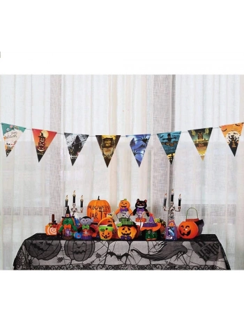 Cadılar Bayramı Halloween Flama Bayrak Banner Süs 8 Li 3 Metre