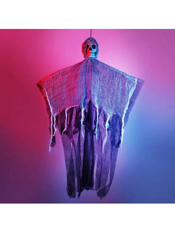 Ürpertici Kuru Kafa Korku Hayalet Saçaklı Dekor 90x50 Cm