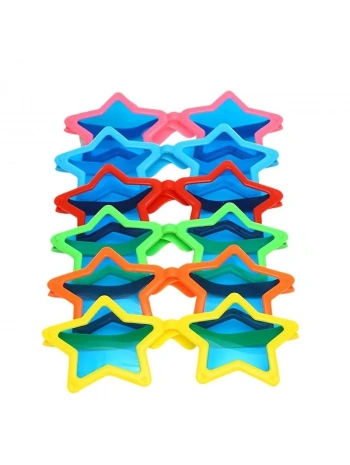 Büyük Yıldız Parti Gözlüğü Karışık 12 Adet